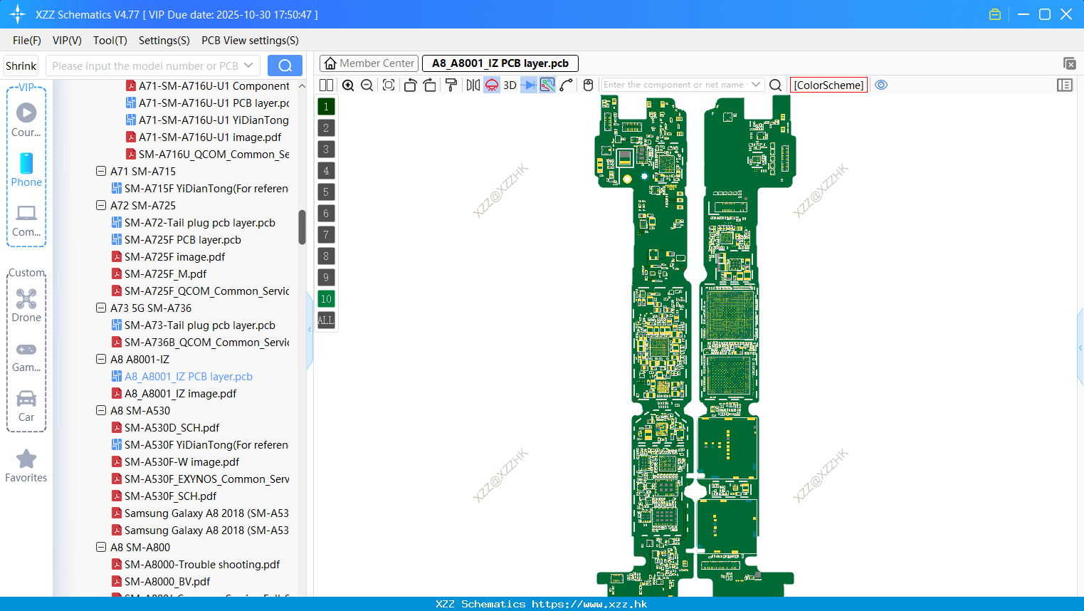 Samsung A8_A8001_IZ PCB Layer